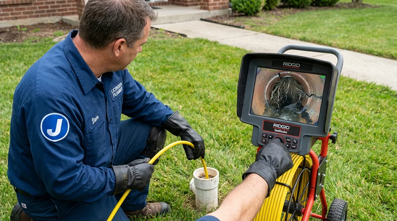 Sewer camera inspection being performed by Johns Plumbing LLC in Rusk